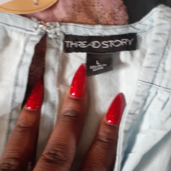 Denim Ruffle Romper - Picture 4 of 4